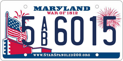 MD license plate 5AB6015