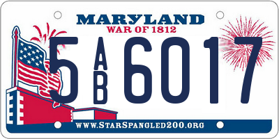MD license plate 5AB6017