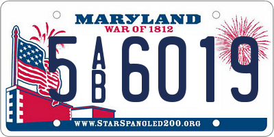 MD license plate 5AB6019