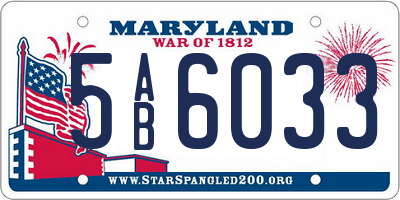 MD license plate 5AB6033