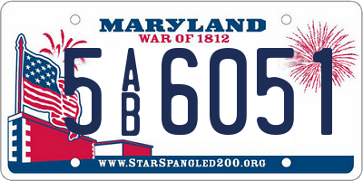 MD license plate 5AB6051