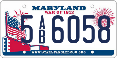 MD license plate 5AB6058