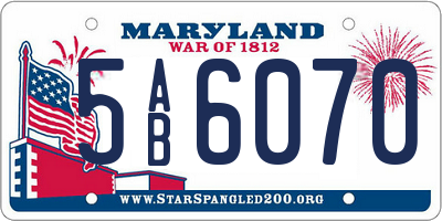 MD license plate 5AB6070