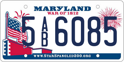 MD license plate 5AB6085