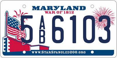 MD license plate 5AB6103