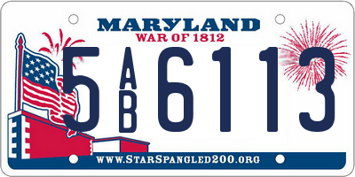 MD license plate 5AB6113