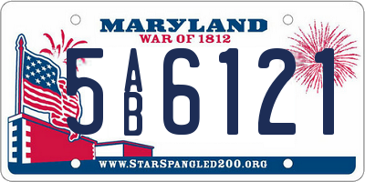 MD license plate 5AB6121