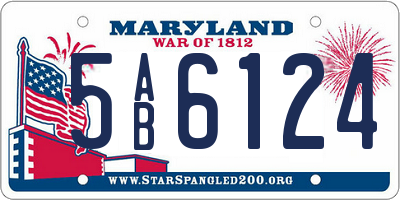MD license plate 5AB6124