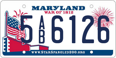 MD license plate 5AB6126