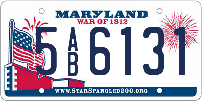 MD license plate 5AB6131