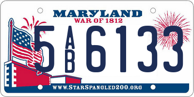 MD license plate 5AB6133