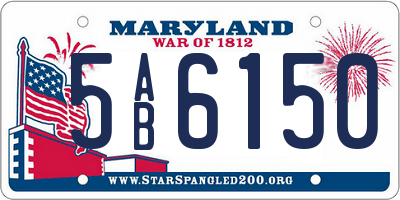 MD license plate 5AB6150