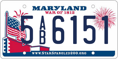 MD license plate 5AB6151