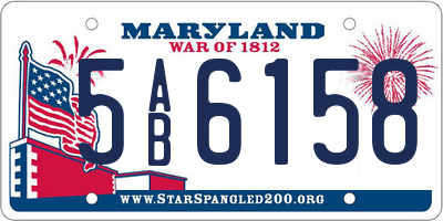 MD license plate 5AB6158