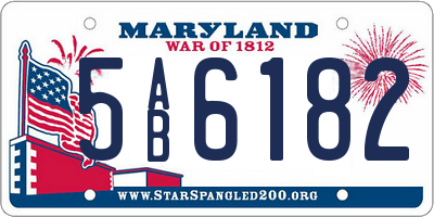 MD license plate 5AB6182