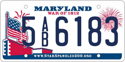 MD license plate 5AB6183