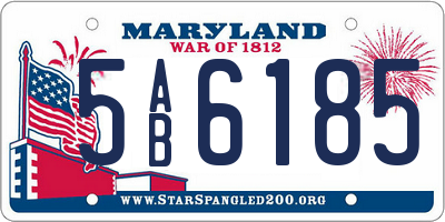 MD license plate 5AB6185