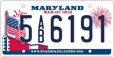 MD license plate 5AB6191