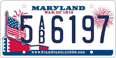 MD license plate 5AB6197