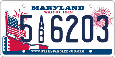 MD license plate 5AB6203