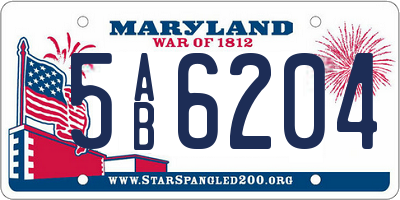 MD license plate 5AB6204