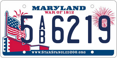 MD license plate 5AB6219