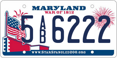 MD license plate 5AB6222
