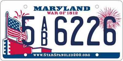 MD license plate 5AB6226