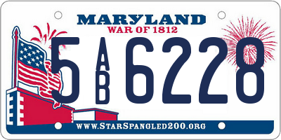 MD license plate 5AB6228