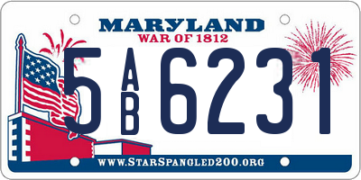 MD license plate 5AB6231