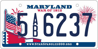 MD license plate 5AB6237