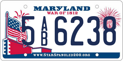 MD license plate 5AB6238