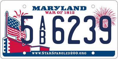 MD license plate 5AB6239