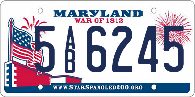 MD license plate 5AB6245