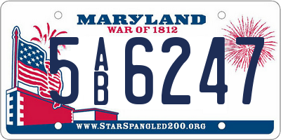 MD license plate 5AB6247