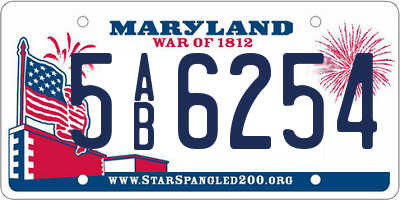 MD license plate 5AB6254