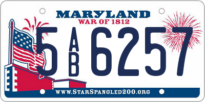 MD license plate 5AB6257