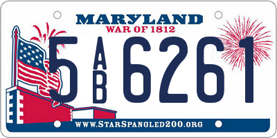 MD license plate 5AB6261