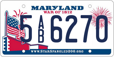 MD license plate 5AB6270
