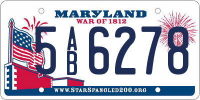 MD license plate 5AB6278