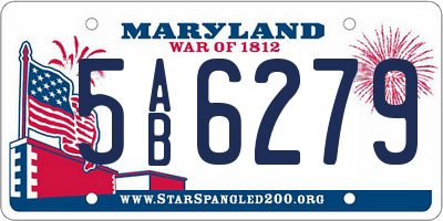 MD license plate 5AB6279