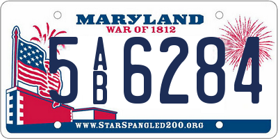 MD license plate 5AB6284