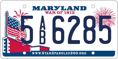 MD license plate 5AB6285