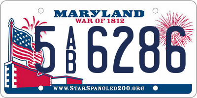 MD license plate 5AB6286