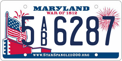 MD license plate 5AB6287