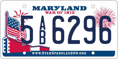 MD license plate 5AB6296