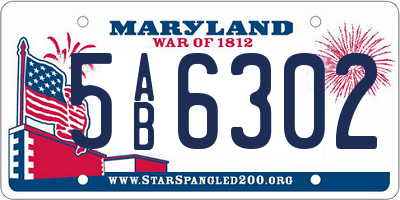 MD license plate 5AB6302