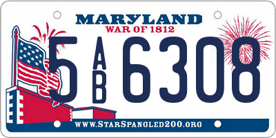 MD license plate 5AB6308