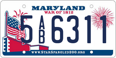MD license plate 5AB6311