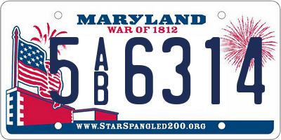 MD license plate 5AB6314
